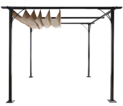 Pergola MCW-C42, Garten Pavillon, Stabiles 6cm-Gestell + Schiebedach Creme 3x3m -Deutschland Garten Zier Verkaufs-Shop fe9ca19e1720badddf23bd825de486fd