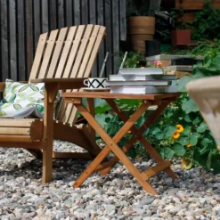 ECD Germany Gartentisch, 46x46x46 Cm, Braun, Aus Kiefernholz, Klappbar, Massiv, Für Ihren Balkon Terrasse Oder Garten, Holztisch Balkontisch Klapptisch Beistelltisch Campingtisch Tisch Gartenmöbel -Deutschland Garten Zier Verkaufs-Shop fef8953ac0d340ec66dd861d91b3164d