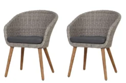 Ploß Geflechtsessel - Cocktail - Sessel "Flores" Im 2er-Set, Grau -Deutschland Garten Zier Verkaufs-Shop ff156dd3bee1339e1c84d2a001a95a98