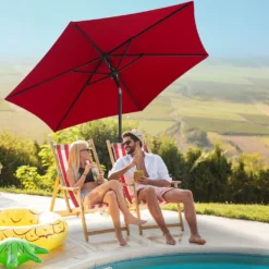 Wolketon 2.7m-3.5m Sonnenschirm Marktschirm Mit Handkurbel UV40+ Outdoor-Schirm Terrassen Gartenschirm,Rot,2.7m -Deutschland Garten Zier Verkaufs-Shop ff7481dda8f8287b7e8c797d3dfd56a9