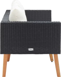 VidaXL 2-Sitzer-Gartensofa Mit Auflagen Poly Rattan Schwarz -Deutschland Garten Zier Verkaufs-Shop ff7938286dc312545597f4d73bcfca26